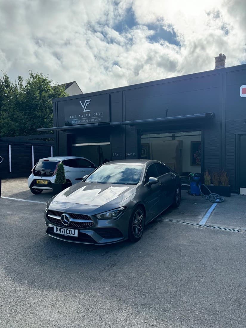 Mercedes CLA outside The Valet Club unit in Bradley Stoke